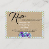 Rustic Blue Cottage Roses Wedding Suite Reception Enclosure Card (Back)