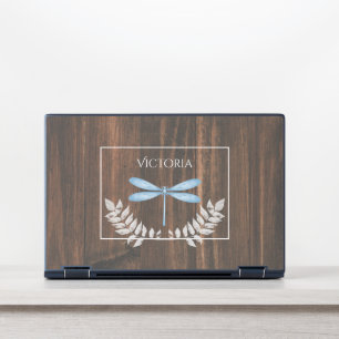 Rustic Blue Dragonfly Personalized HP Laptop Skin