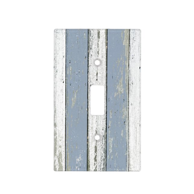 Rustic Blue Driftwood Light Switch Cover (Front)