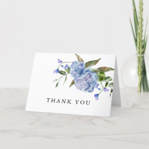 Rustic Blue Floral Bridal Shower Thank You Card