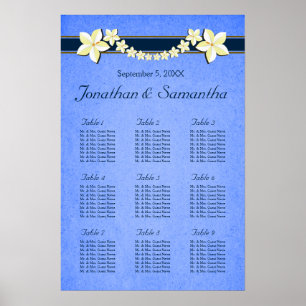 Rustic Blue Floral Wedding 9 Table Seating Charts