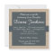 Rustic Blue Gray & Beige Burlap Baptism Invitation