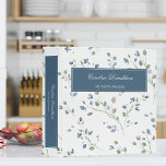 Rustic Blue Green White Floral Family Recipes 3 Ring Binder<br><div class="desc">This simple yet elegant design adds style and grace to your kitchen, with its watercolor floral pattern in dusty blue and sage green on a clean white backgrou. Gather your favorite family recipes and add your family memories to make this a cherished keepsake. Add a name to personalize it. Makes...</div>