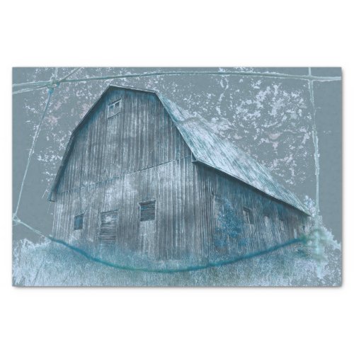 Rustic Blue Grey Distressed Texture Vintage Barn Tissue Paper