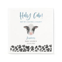 Rustic Blue Holy Cow Baby Shower  Napkins