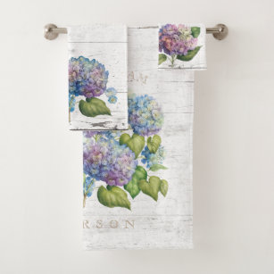 hydrangea bath towels