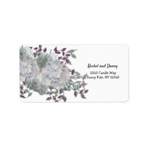 Rustic Blue Hydrangeas Floral Address Label