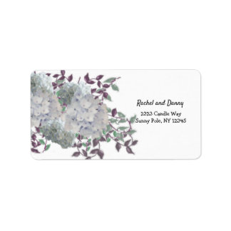 Rustic Blue Hydrangeas Floral Address Label