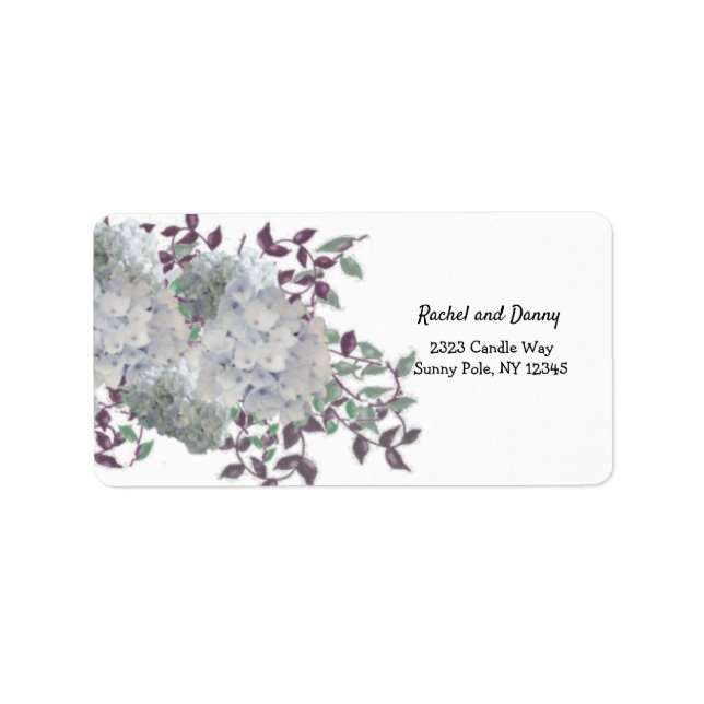 Rustic Blue Hydrangeas Floral Address Label (Front)