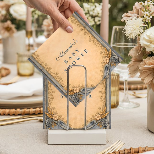 Rustic Blue Jeans Baby Shower Napkins (Creator Uploaded)