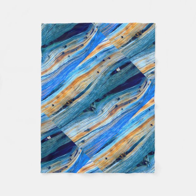 rustic blue juniper boards fleece blanket (Front)