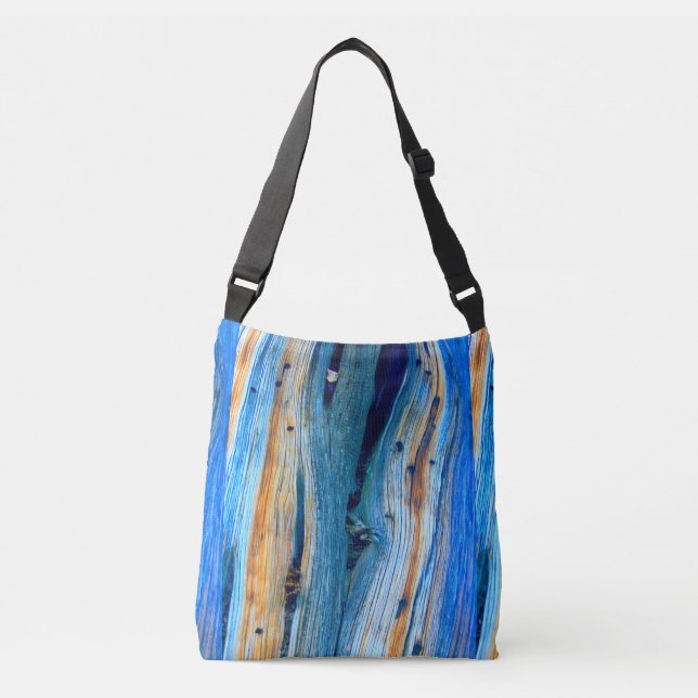 rustic blue juniper wood crossbody bag (Front)