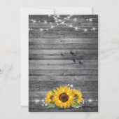 Rustic Blue Lace Sunflower Wedding Photo Save The Date (Back)