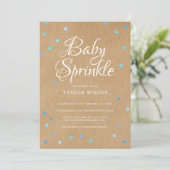 Rustic Blue Love Hearts Baby Boy Sprinkle Invitation (Standing Front)