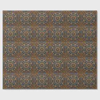 Rustic Blue Mandala Stone Coaster | Vintage Boho D Wrapping Paper