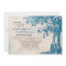 Rustic blue mason jars tree wedding invitations