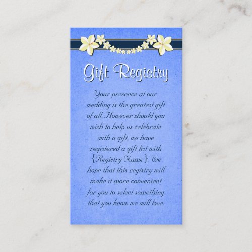 Rustic Blue Mini Wedding Gift Registry Enclosure Card