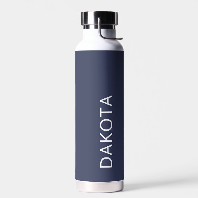 Rustic Blue Modern Minimalist Earth Tone Sports Water Bottle (Left)