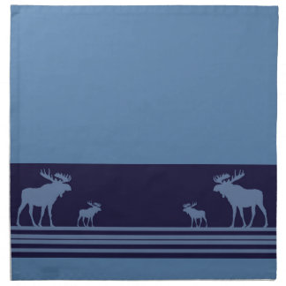 Rustic blue moose cloth napkin