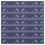 Rustic blue moose fabric piece
