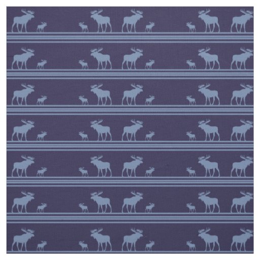 Rustic blue moose fabric piece