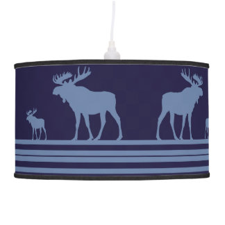 Rustic blue moose pendant lamp