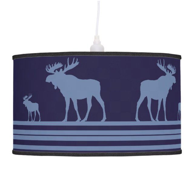 Rustic blue moose pendant lamp (Right)