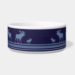 Rustic blue moose pet bowl<br><div class="desc">Rustic moose pet bowl</div>
