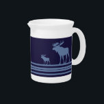 Rustic blue moose pitcher<br><div class="desc">Rustic moose pitcher</div>