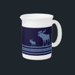 Rustic blue moose pitcher<br><div class="desc">Rustic moose pitcher</div>