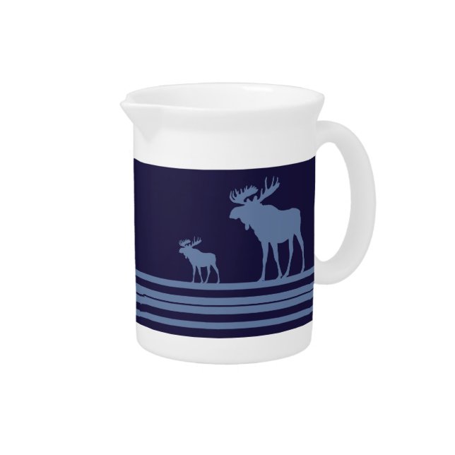 Rustic blue moose pitcher (Right)