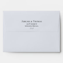 Rustic Blue Mountain Watercolor Wedding Envelope