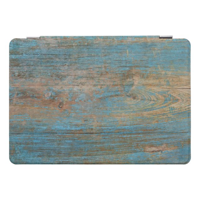 Rustic Blue Peeling Paint Wood Texture iPad Pro Cover (Horizontal)
