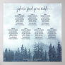 Rustic Blue Pines 7 Table Wedding Seating Chart