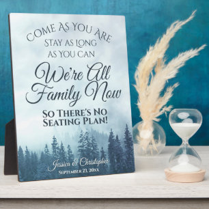 Rustic Blue Pines Wedding No Seating Plan Sign Plaque