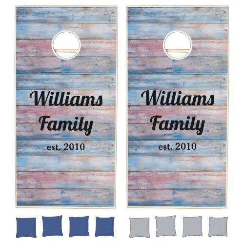Rustic Blue Pink Personalized