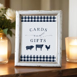 Rustic Blue Plaid "Cards and Gifts" Poster<br><div class="desc">Rustic Blue Plaid "Cards and Gifts" Poster</div>