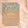 Rustic Blue Raindrops Baby Boy Sprinkle / Shower Invitation