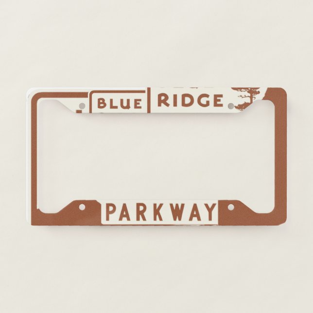 Rustic Blue Ridge Parkway shield License Plate Frame (Front)