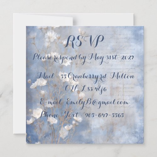Rustic Blue RSVP Card