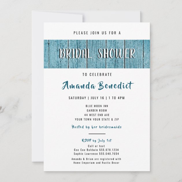 Rustic Blue Shiplap Wood Modern Bridal 
