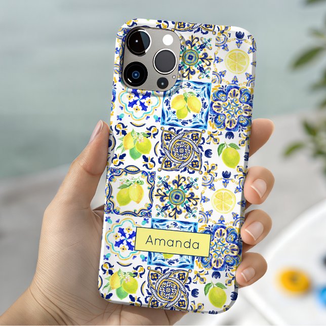 Rustic Blue Sicilian Majolica Amalfi Tile Pattern Case-Mate iPhone Case (Creator Uploaded)