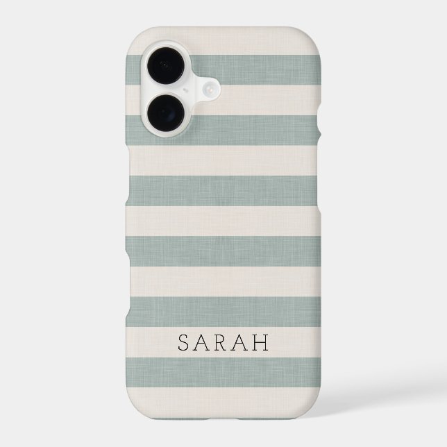 Rustic Blue Stripes Monogram Case-Mate iPhone Case (Back)