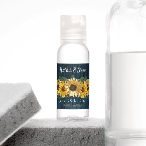 Rustic Blue Sunflower Hand Sanitizer