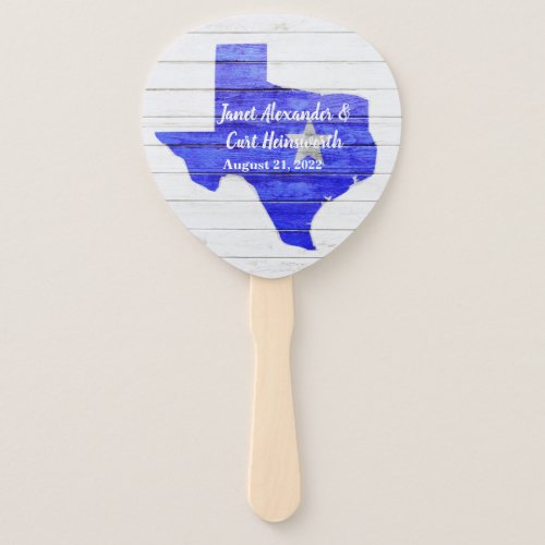 Rustic Blue Texas Wedding Program Fan