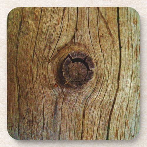 Rustic Blue toned tree wood Beverage Coaster