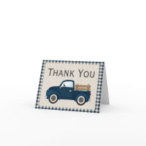 Rustic Blue Truck Thank You Card