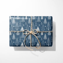 Rustic Blue & White Christmas Trees
