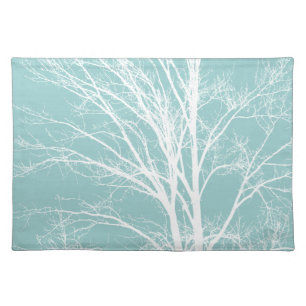 Rustic Blue White Tree Branches Placemat