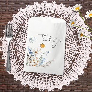 Rustic Blue Wildflowers & Daisies Bridal Shower Favor Bag